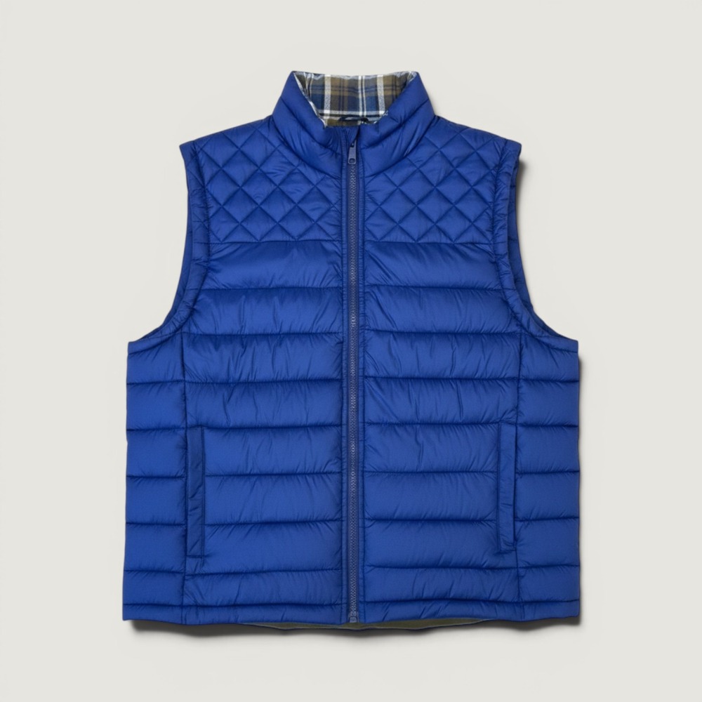 Boston Traders Puffer Vest Mens XL Blue Excellent Quilted Sleeveless Jacket
